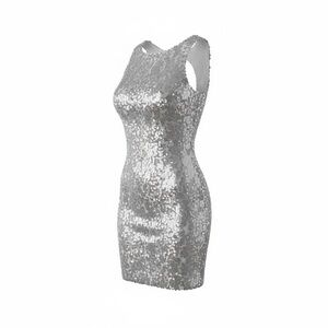 Cache Silver Sparkle Mini Dress